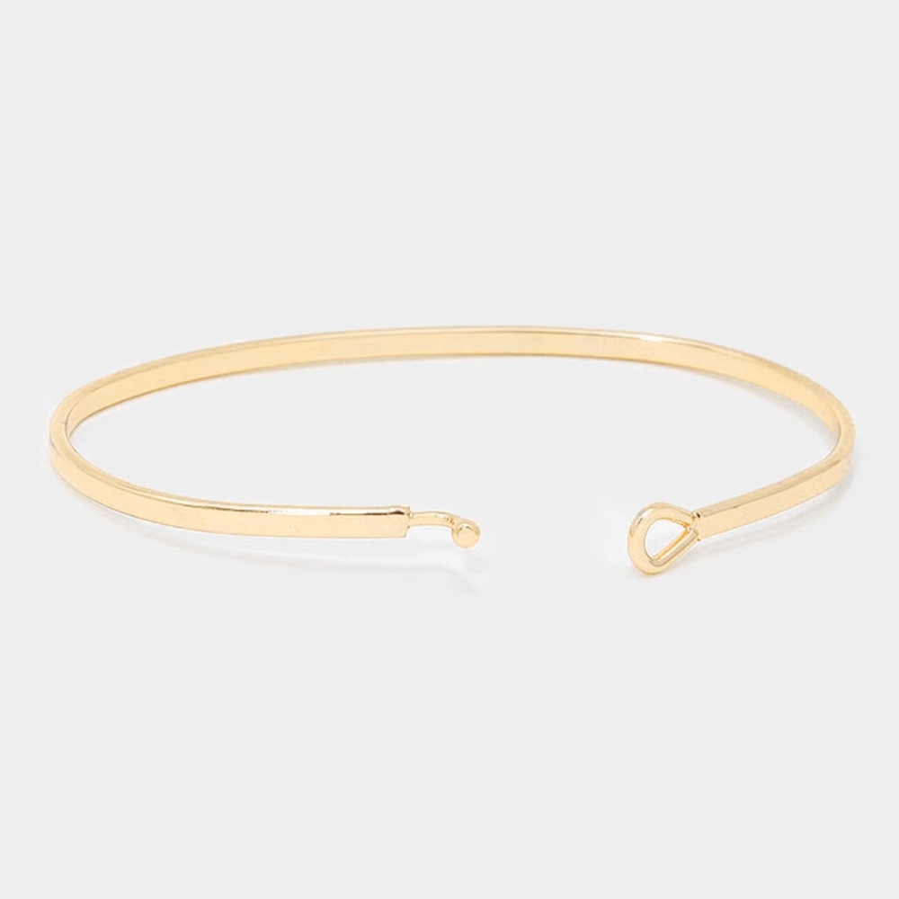 RISE ABOVE Mantra Brass Thin Metal Hook Bracelet - Picture 2 of 4